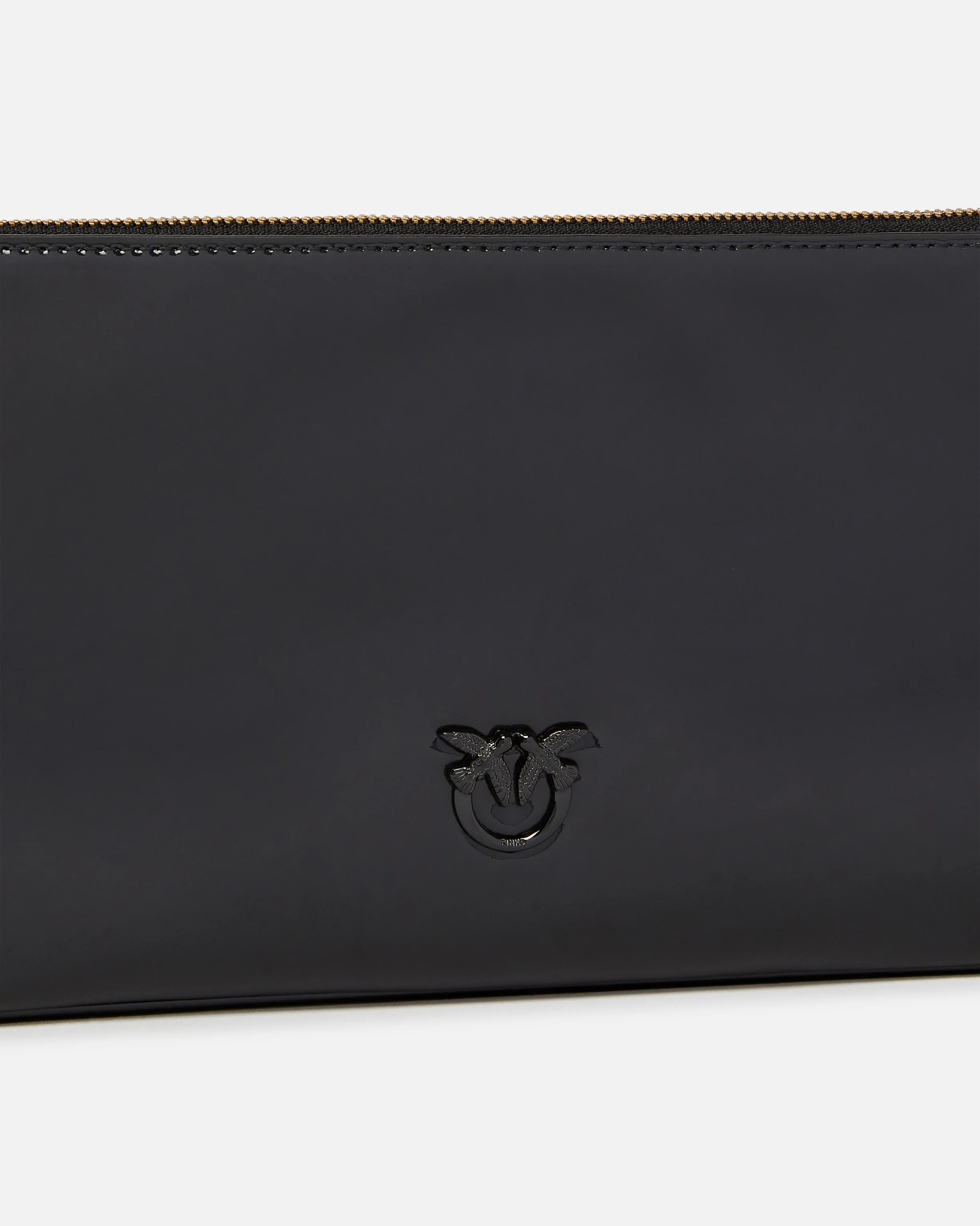Sac à main brillant à bandoulière chaîne | Noir