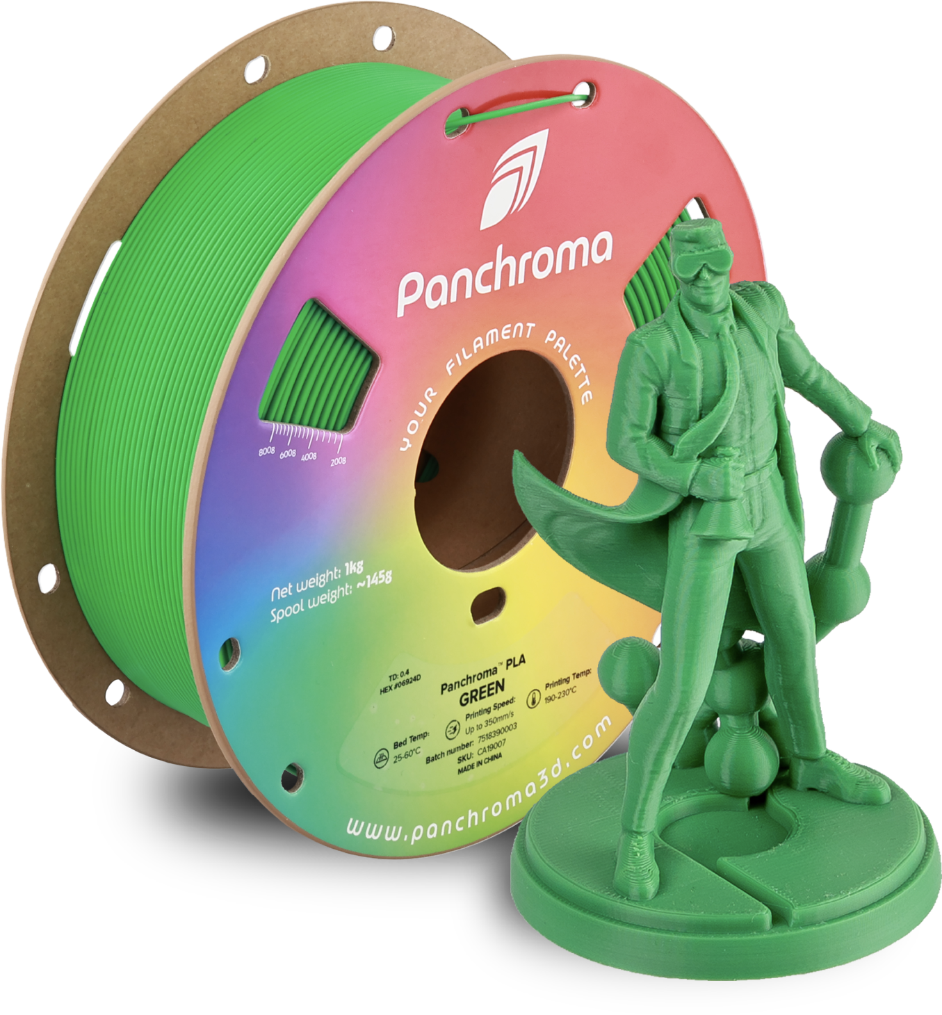 Polymaker  Panchroma™ PLA Green, 1,75 mm / 1000 g    High-Speed Filament in Green