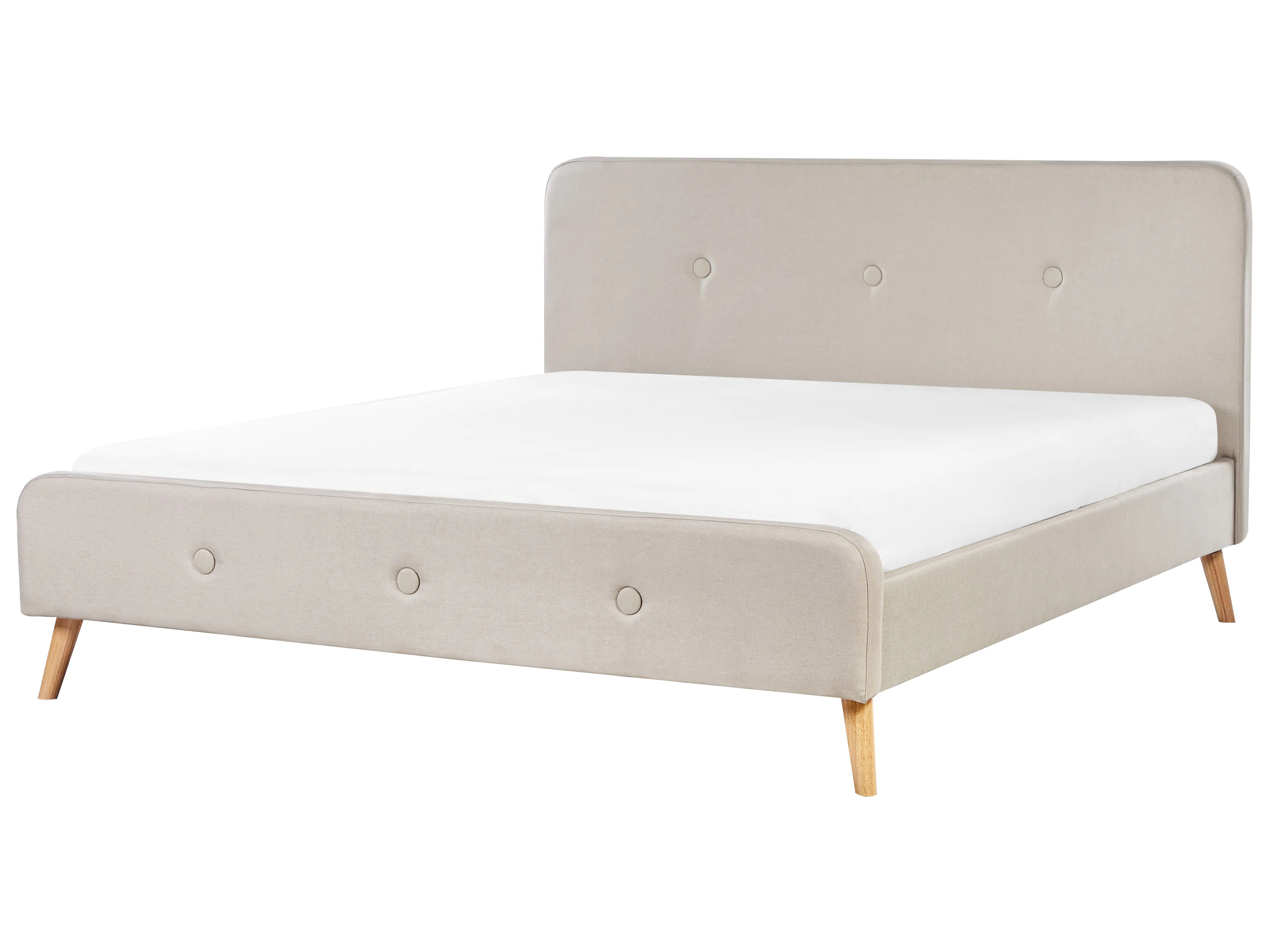 Bed Kunstlinnen RENNES 180 x 200 cm Lichtbeige