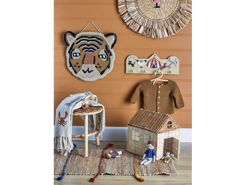 Bloomingville Garderobe Miou 42 x 16 x 6 cm, Braun, MDF Garderobe mit Haken