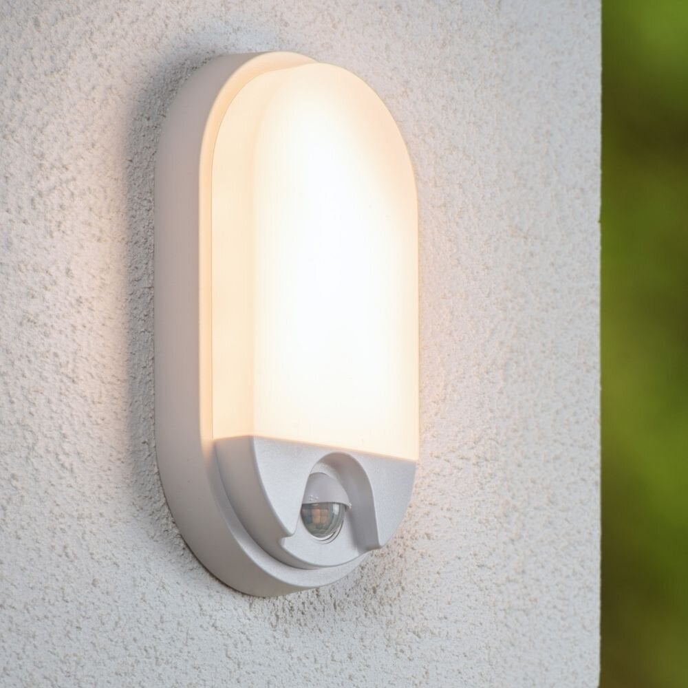 LED wandlamp Hups Ir in wit 10W 950lm IP54 met bewegingsmelder en schemersensor