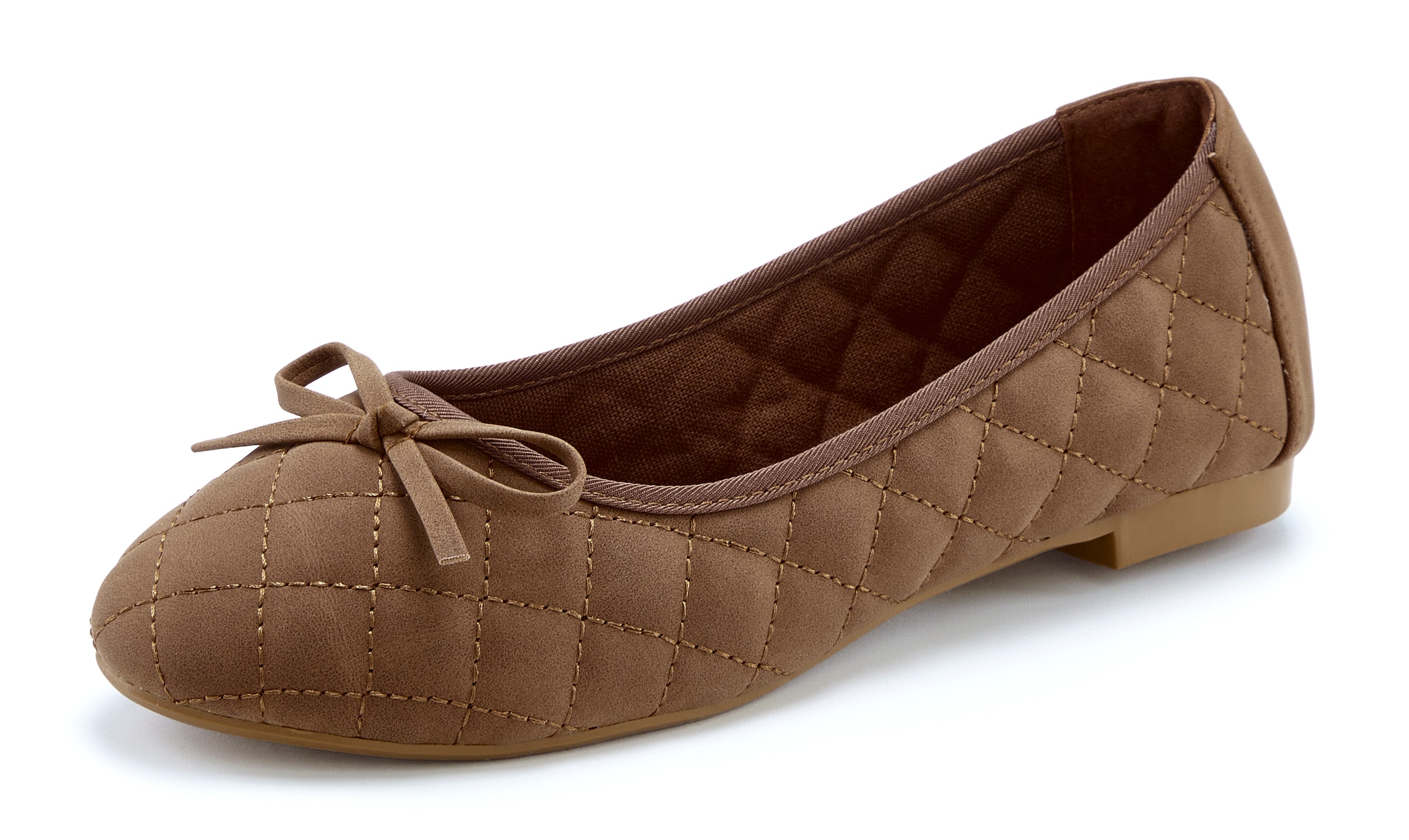 LASCANA Ballerina »Slipper, Schlüpfschuh«  mit Schleifenapplikation VEGAN