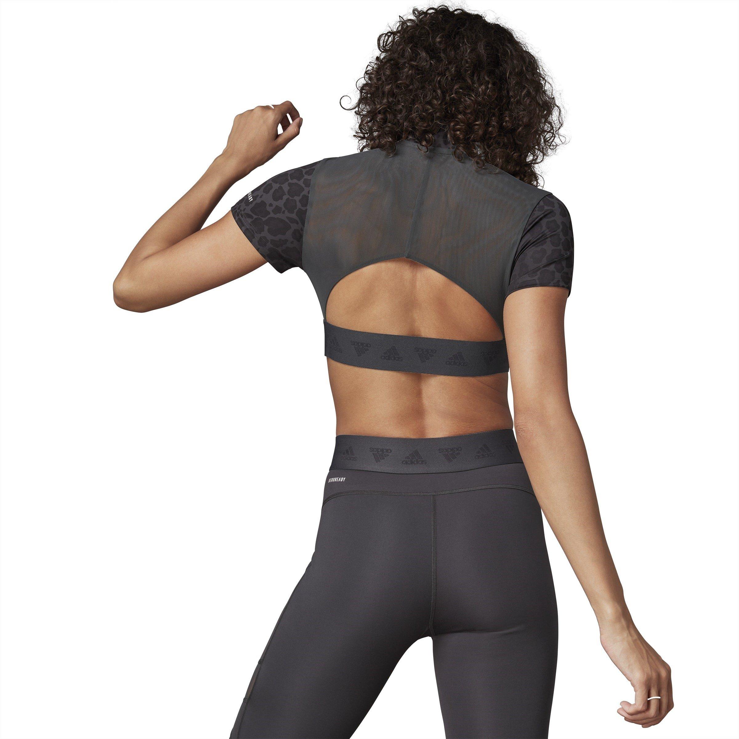 adidas Hyperglam Crop Zip Tee Womens