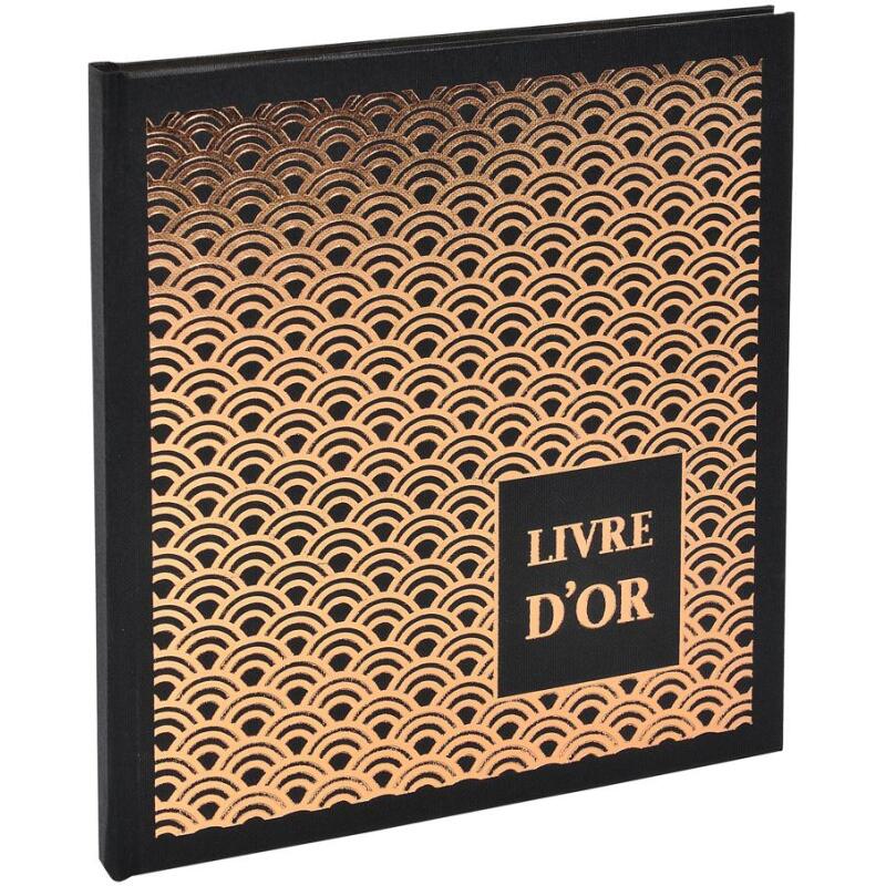 Livre d'or 140 pages tranche or - Format 21x19cm - PALMYRE - Visuels assortis