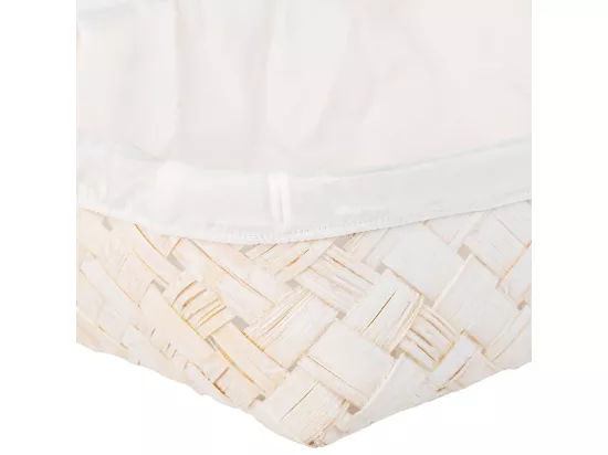 Plateau en bambou doublé blanc 36x24x8h