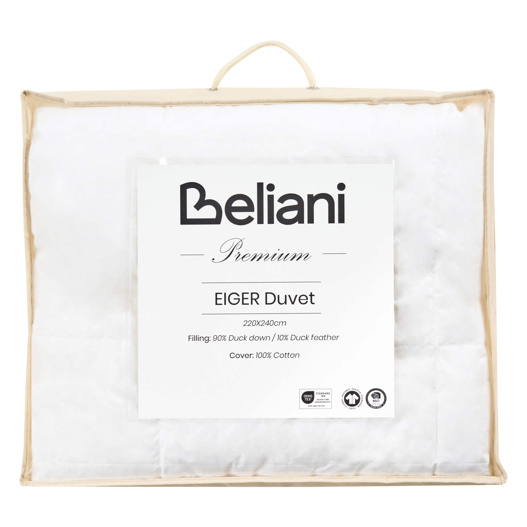 Beliani - EIGER - Dekbed medium warm - Wit - 220 x 240 cm - Eendendons