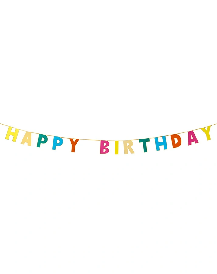 Girlande HAPPY BIRTHDAY RAINBOW (3m) in bunt