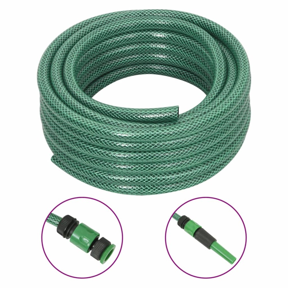 Tuyau d'arrosage avec jeu de raccords vert 0,6