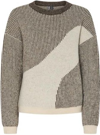 PIECES Dames Pclinna O-hals Loose Knit Pwp Bc, Morel, M