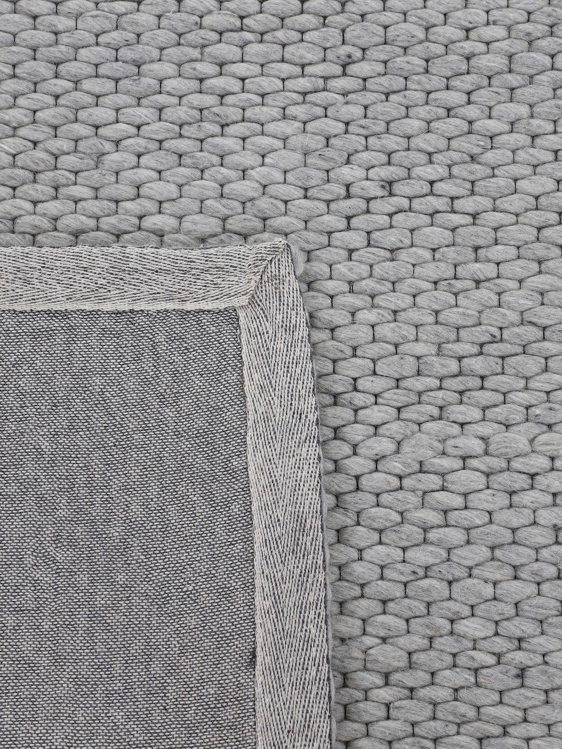 carpetfine Wollteppich »Sina« rund 14 mm Höhe grobe Struktur, Zeitloses Design, reine Wolle, Wohnzimmer