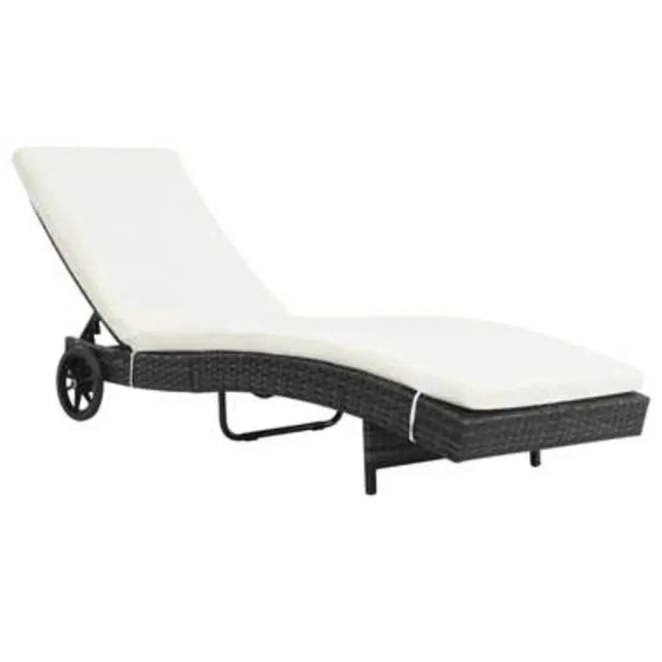 vidaXL - Ligbed - Zwart - Poly rattan