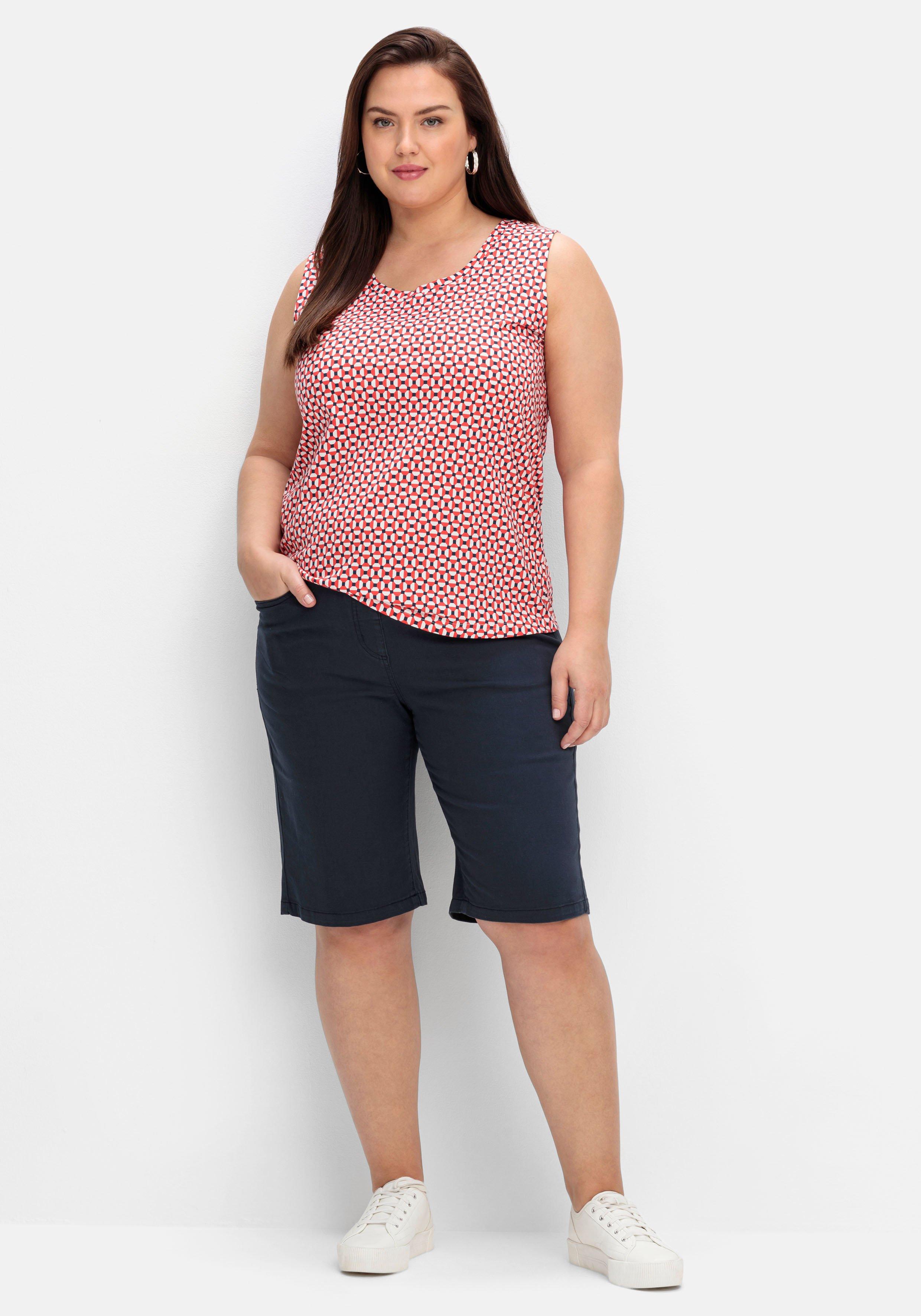 Twill-Bermudas in 5-Pocket-Form, mit Gummizugbund