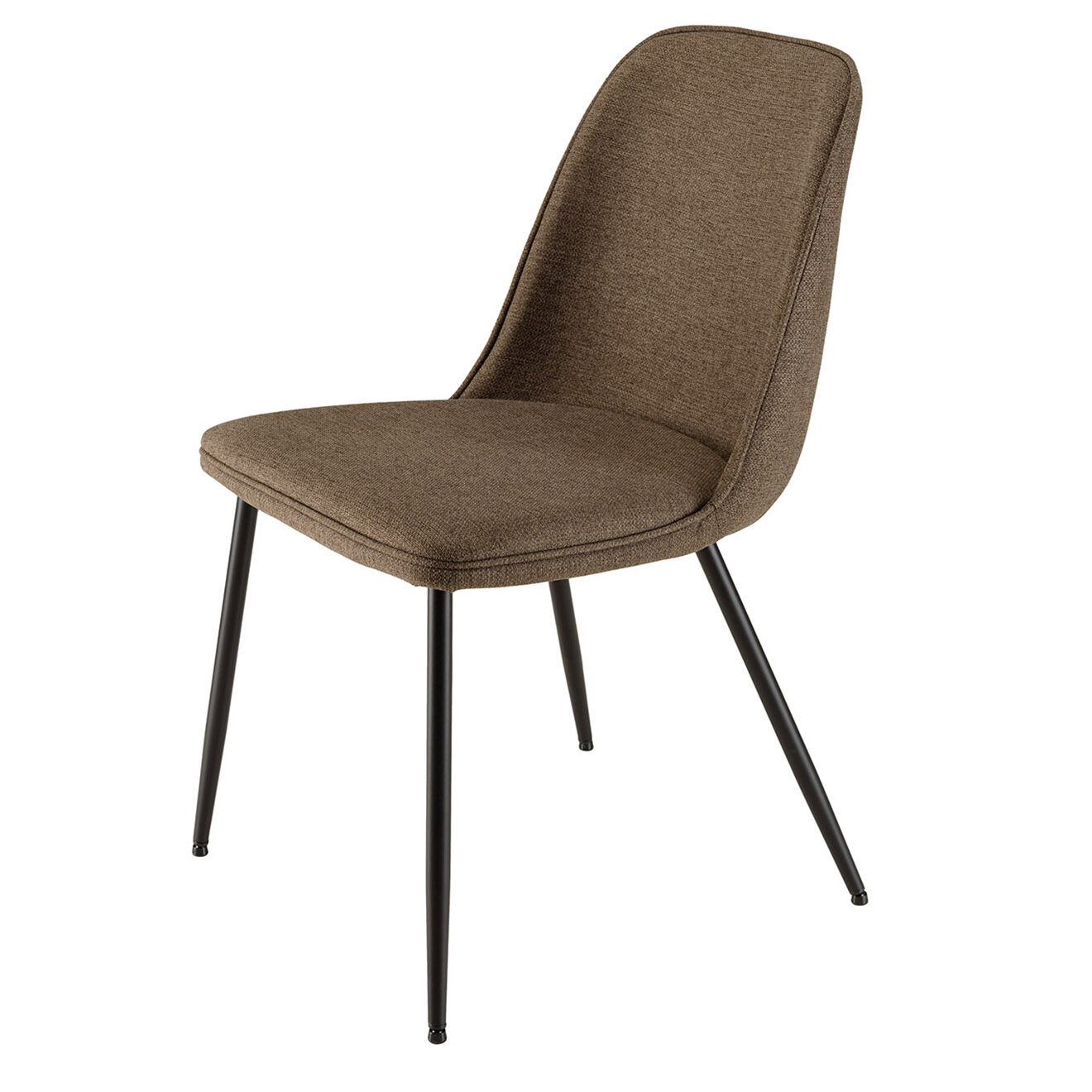 Macabane 2 Chaises en Tissu Tom dossier droit marron - 47x60x81 cm