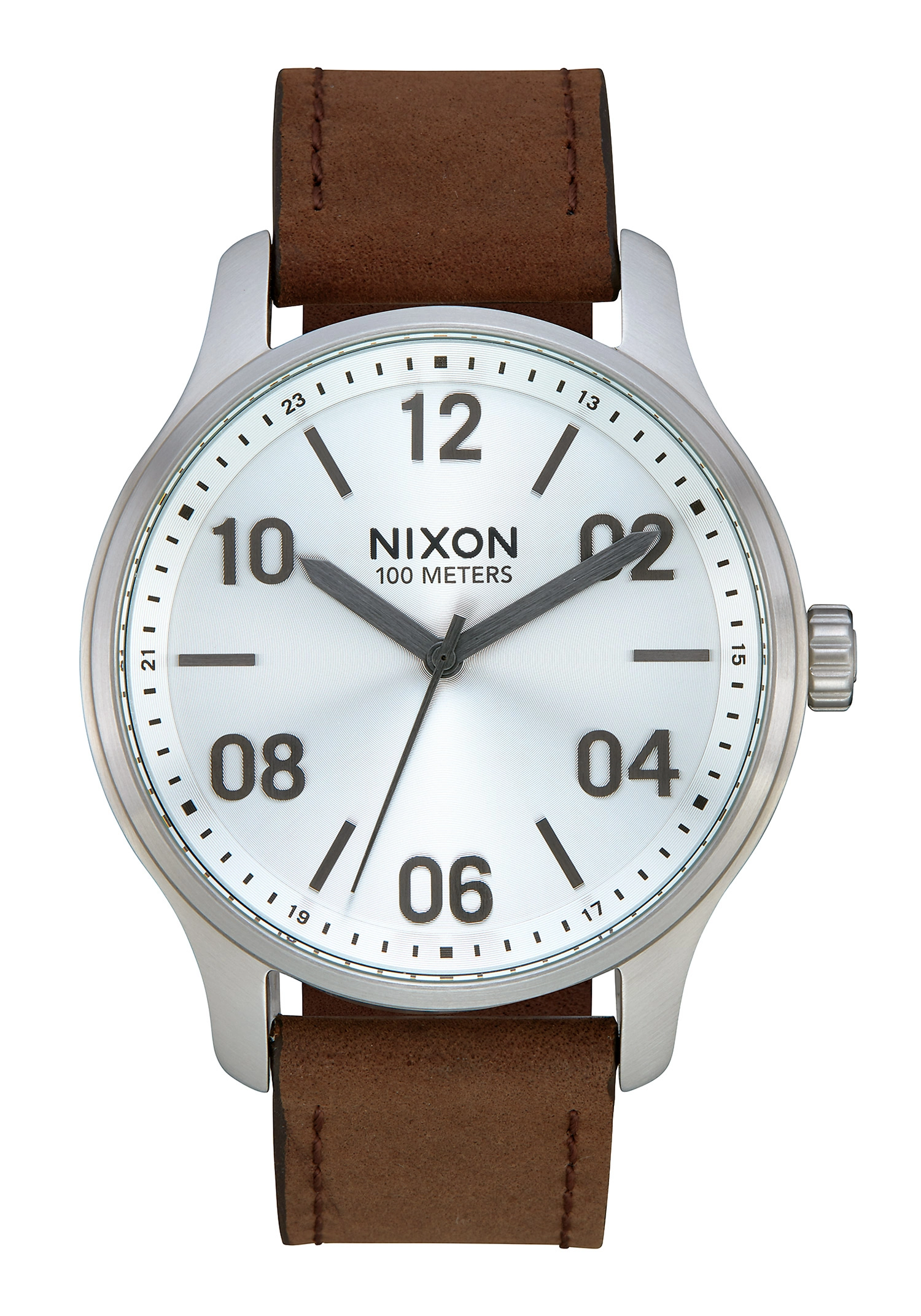 Nixon The Patrol Leather Silver / Brown A1243-1113