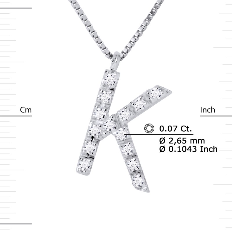 Collier ALPHABET Diamants 0,07 Cts  LETTRE 