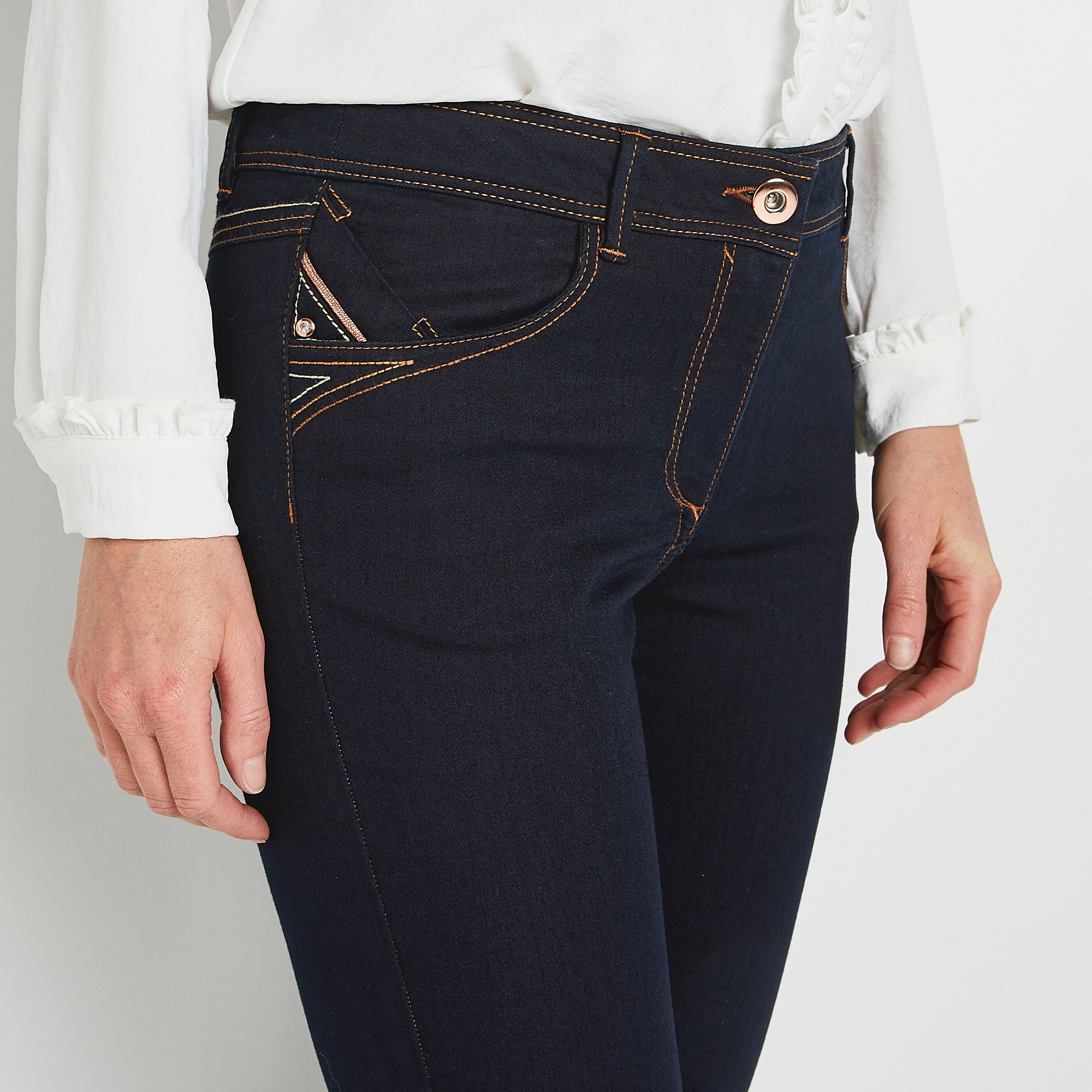 Jean slim TOKYO raccourci femme - BLUE BLACK