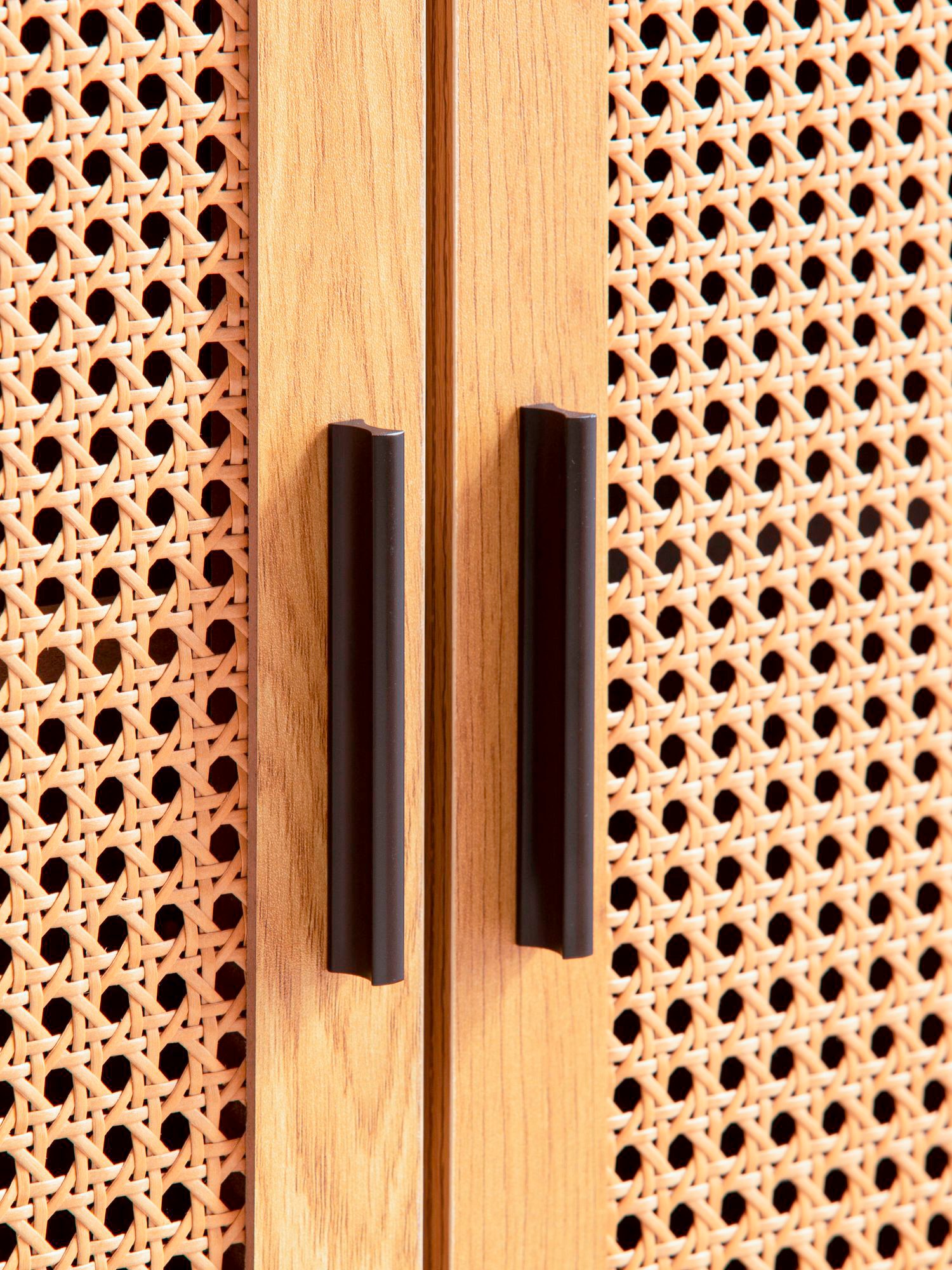 Sideboard 80 x 87 cm schwarz/braun
