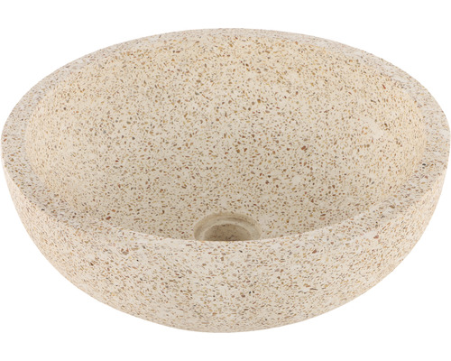 Verschil opzetwastafel Terrazzo 40 x 40 cm beigebruin mat met coating 38.010.56