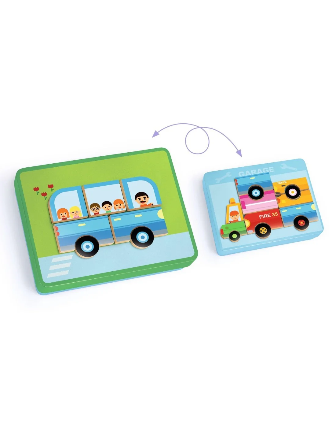 Djeco Djeco Magneetset inzebox vehicles - 36st