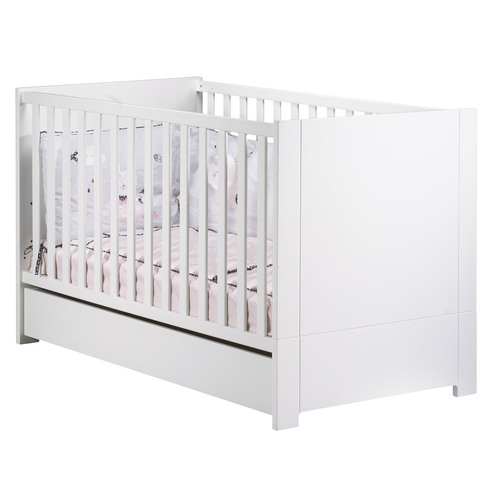 Chambre Lit 140x70 commode armoire LOFT Blanc - SAUTHON