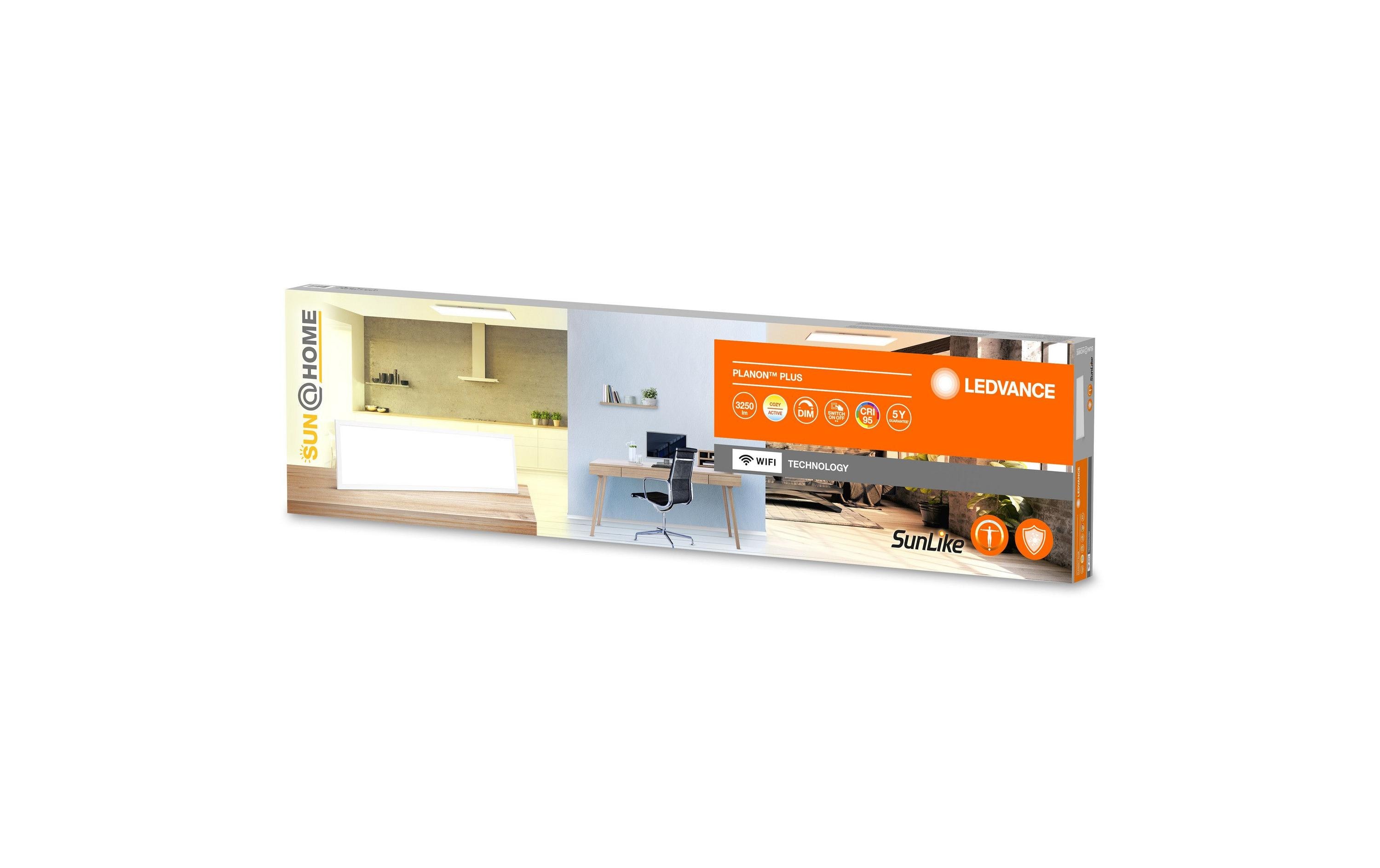 Panelleuchte Sun@Home Planon Plus, 35 W, CRI95, 120 x 30 cm<br>Smartes LED-Panel mit WiFi- Technologie