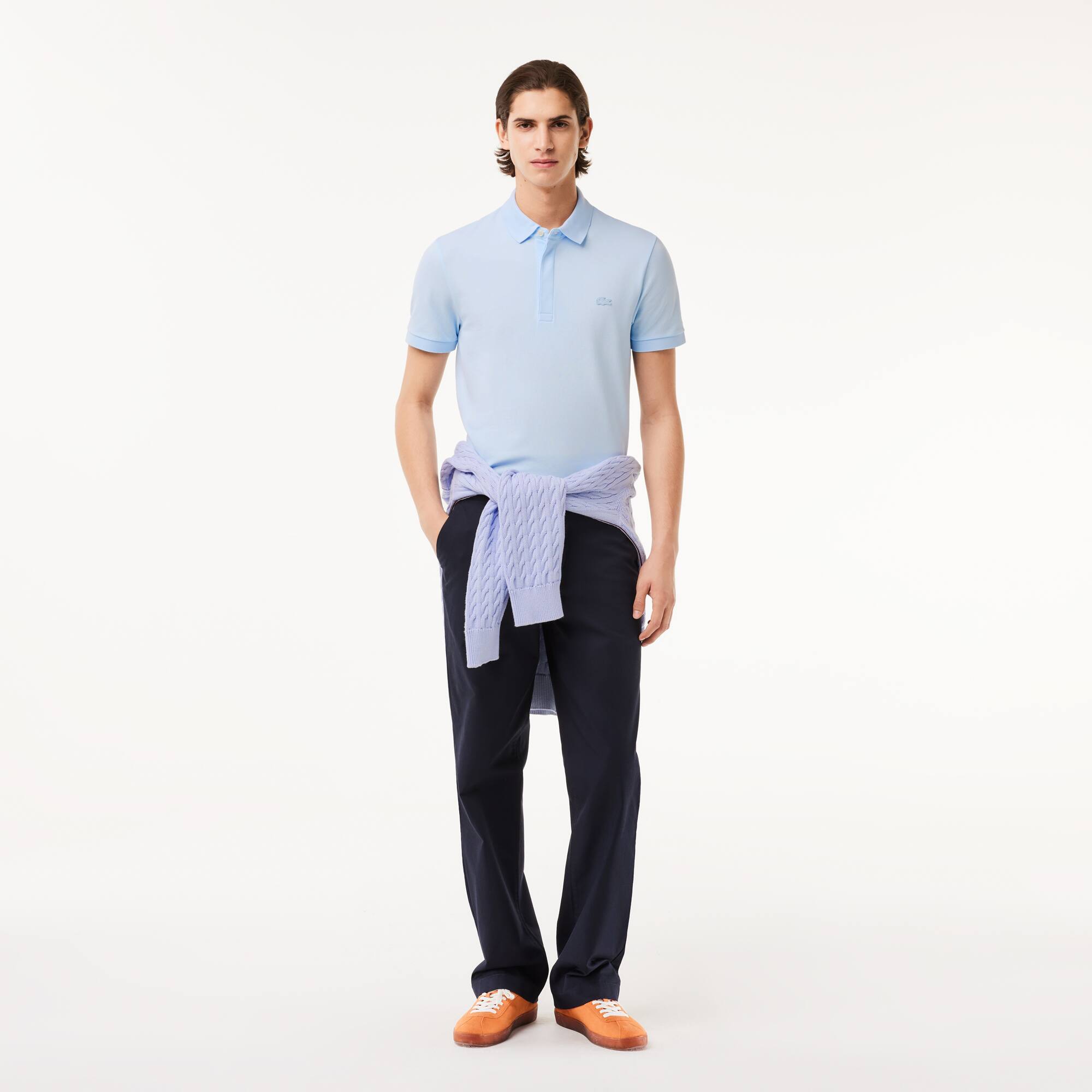 Smart Paris Stretch Cotton Piqué Poloshirt Kurze Ärmel - Blau - Lacoste - Herren