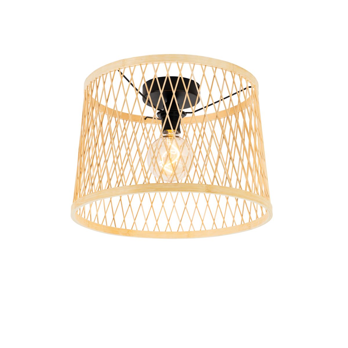 Landelijke plafondlamp rotan 40 cm IP44 - Calamus