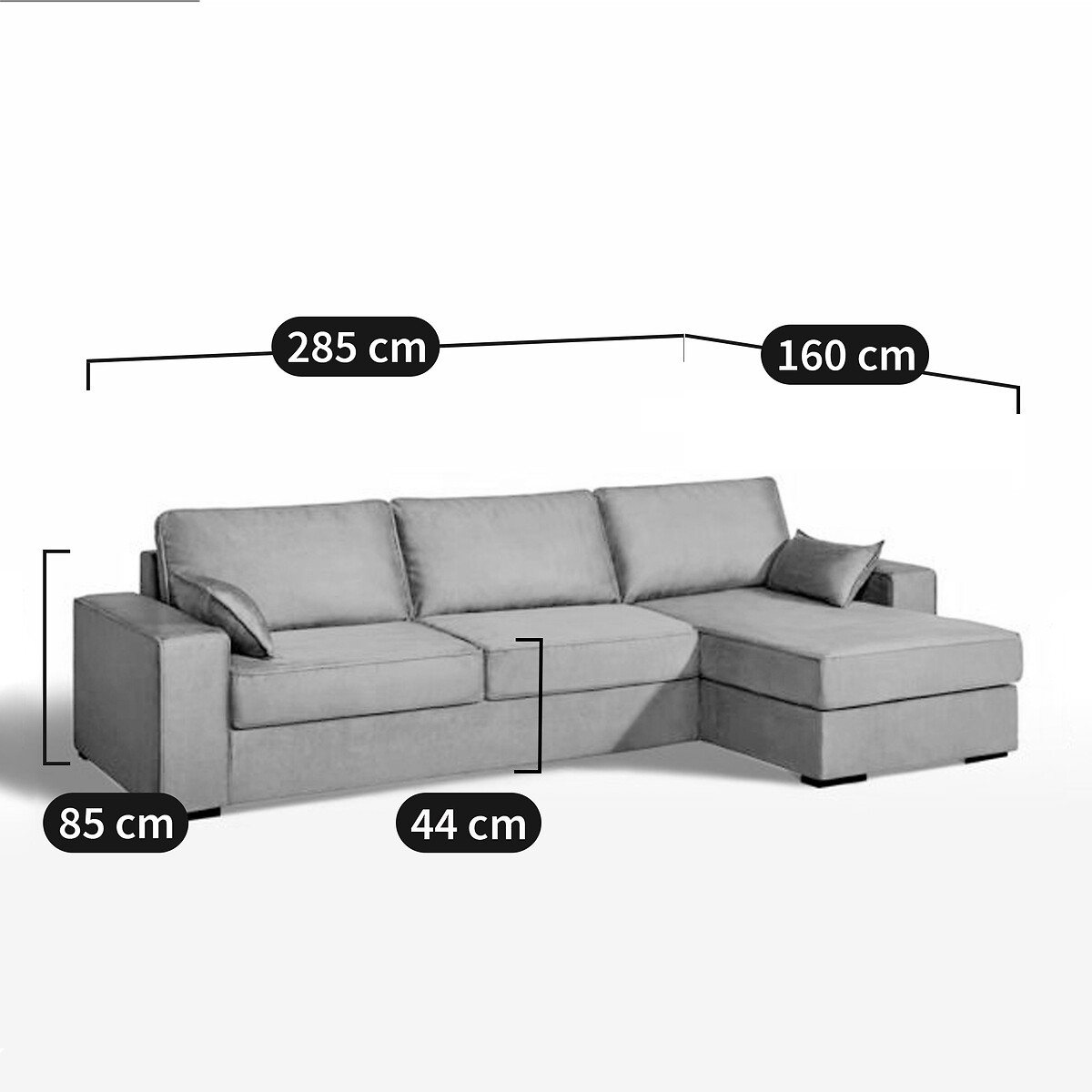 LA REDOUTE INTERIEURS<br>Sofá-cama de canto em tecido texturizado, espuma, Cécilia