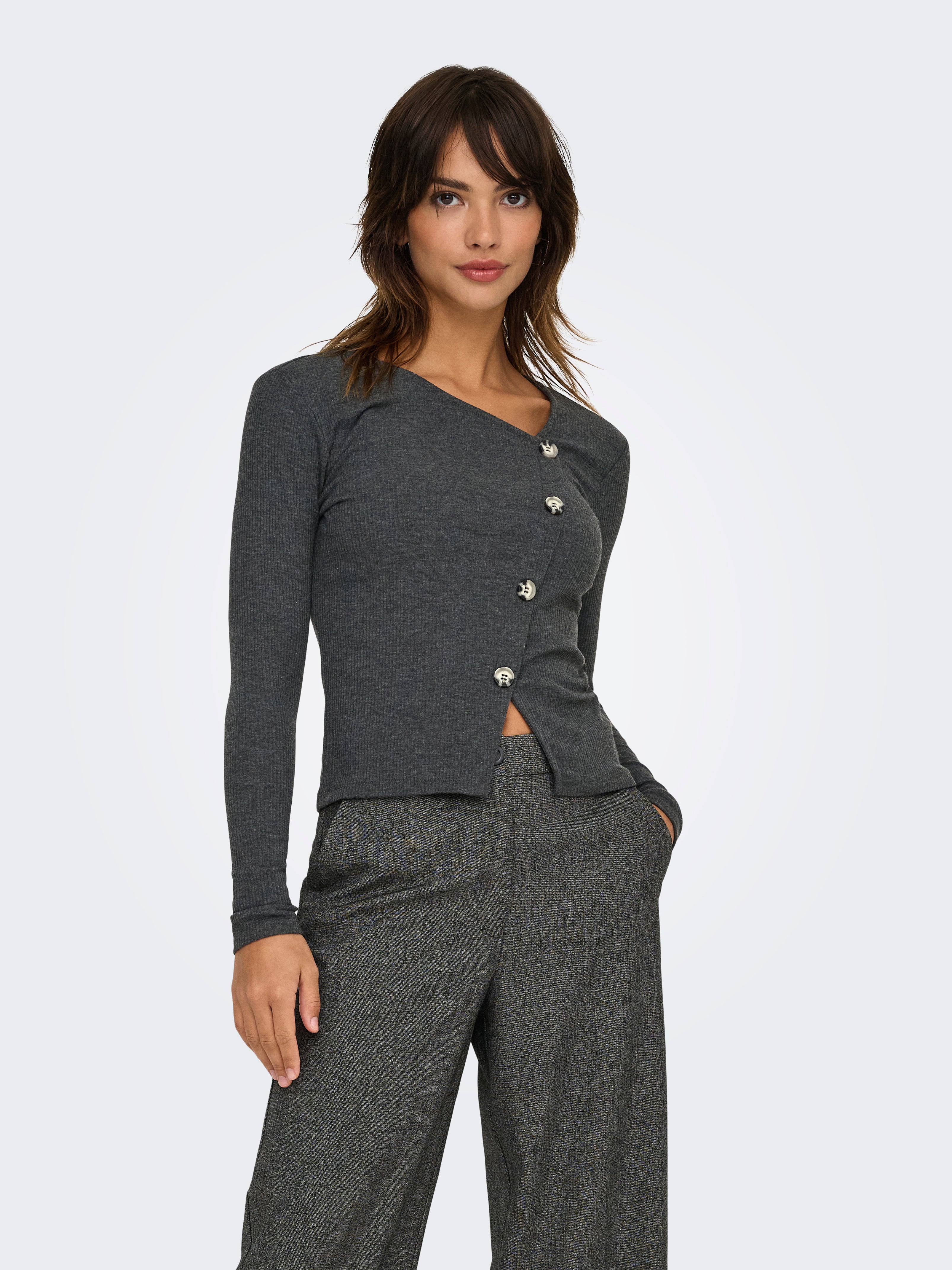 JDYFREYA Strickjacke Dark Grey Melange