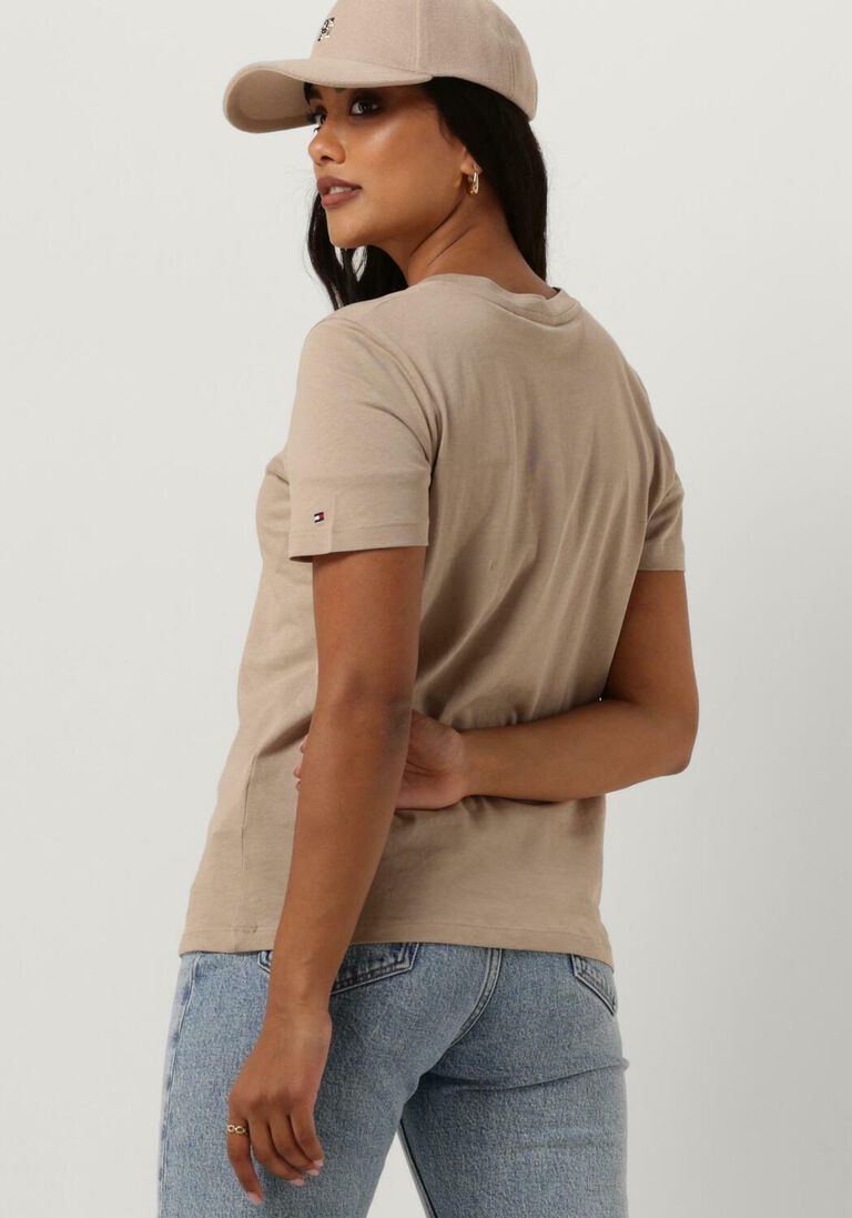 TOMMY HILFIGER beige tommy hilfiger t-shirt reg corp logo c-nk ss