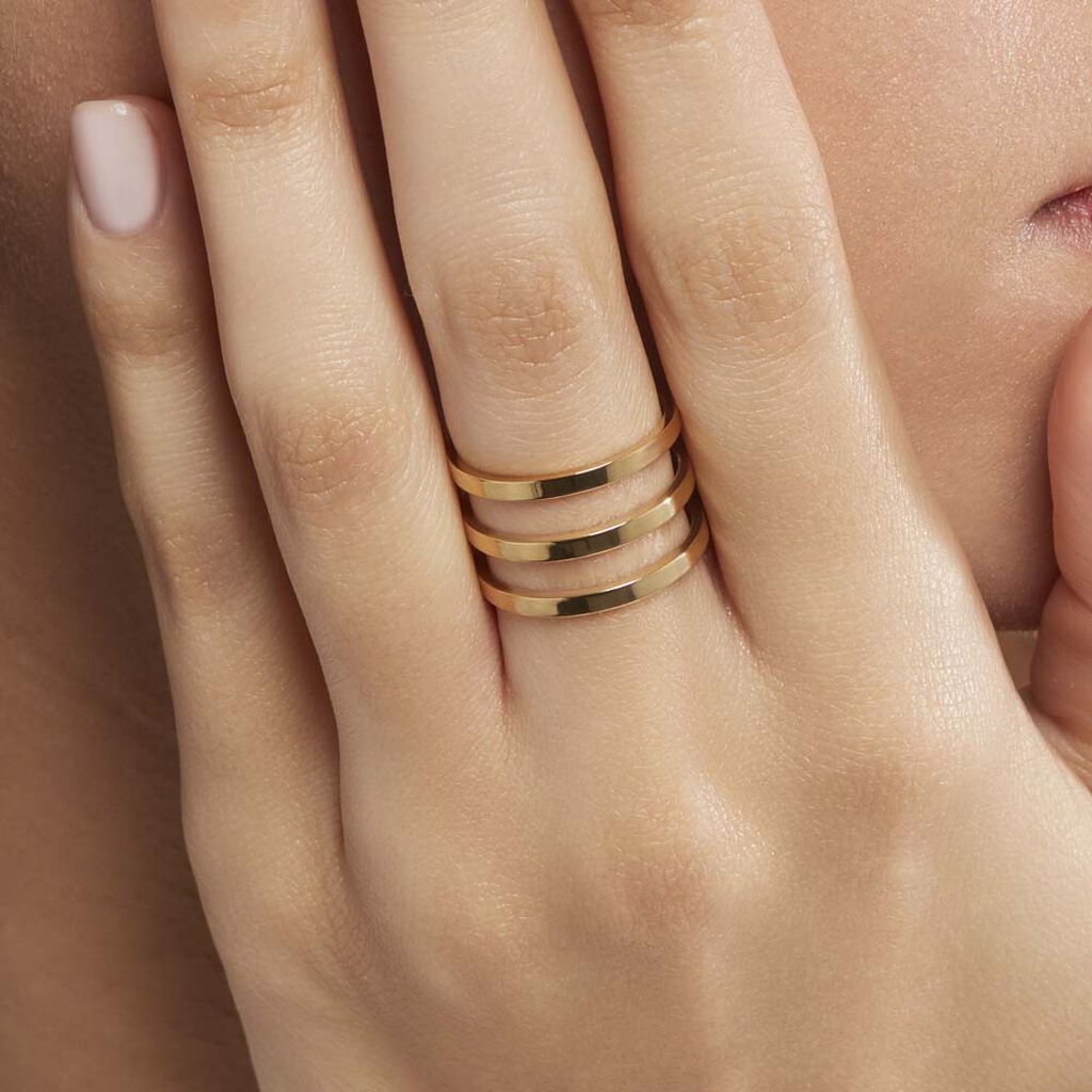 Bague Ajustable Adel Acier Doré