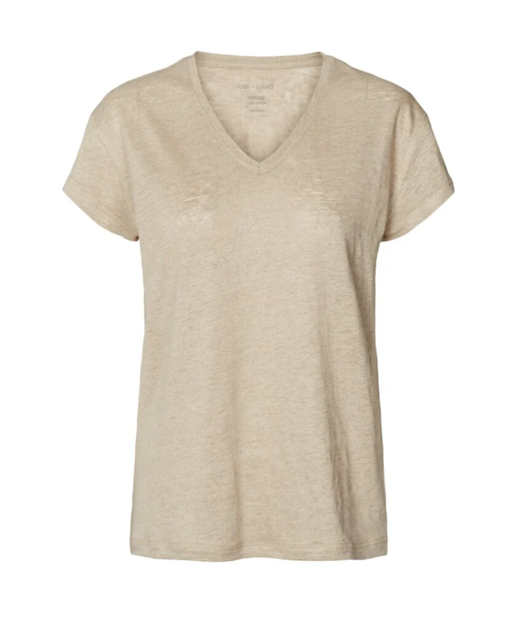 Gai+Lisva  Simone S/S Linen t-shirt - Moonstruck