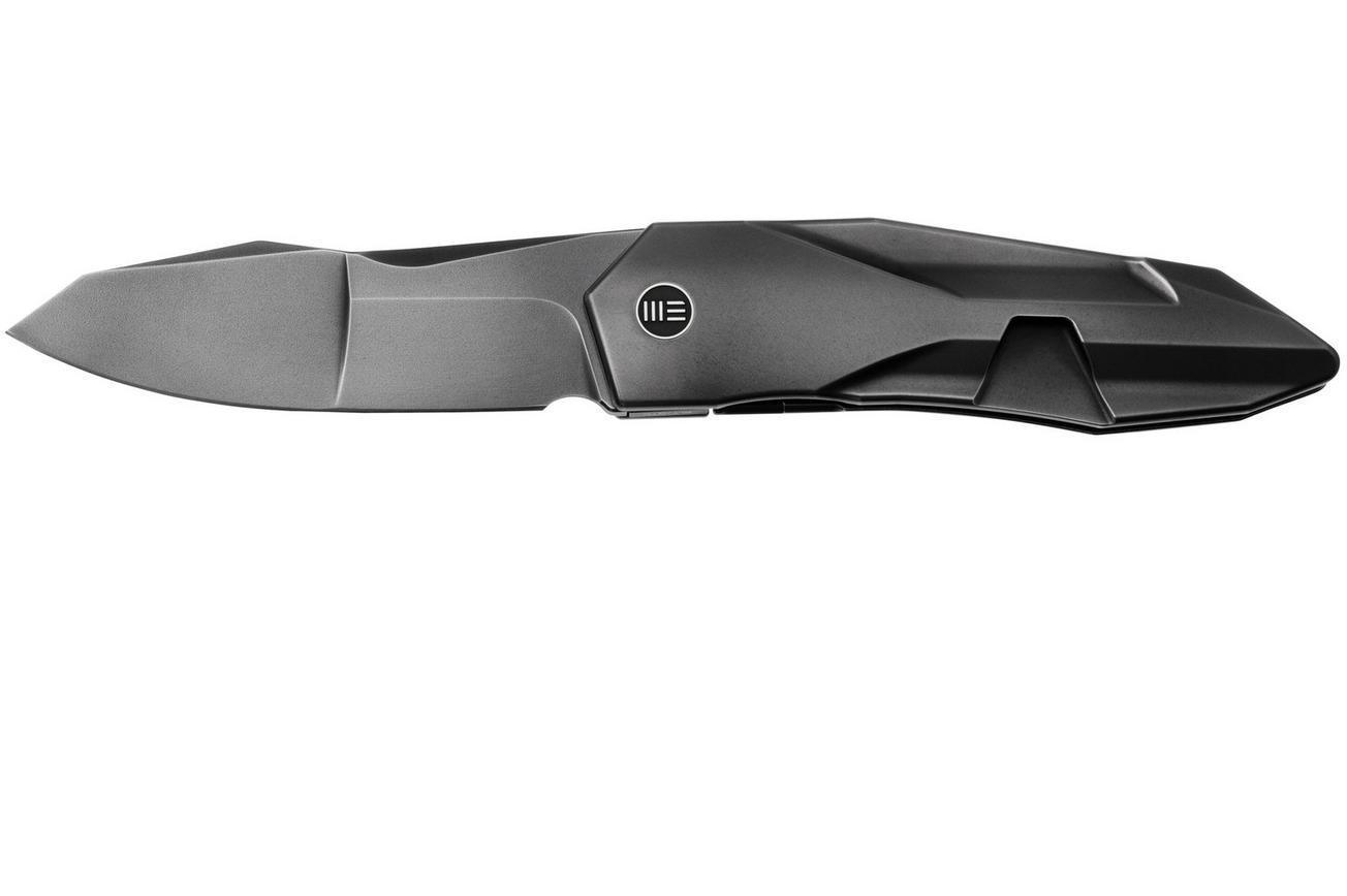 WE Knife Solid WE22028-6 CPM-20CV Dark Gray Bead Blasted Titanium, zakmes