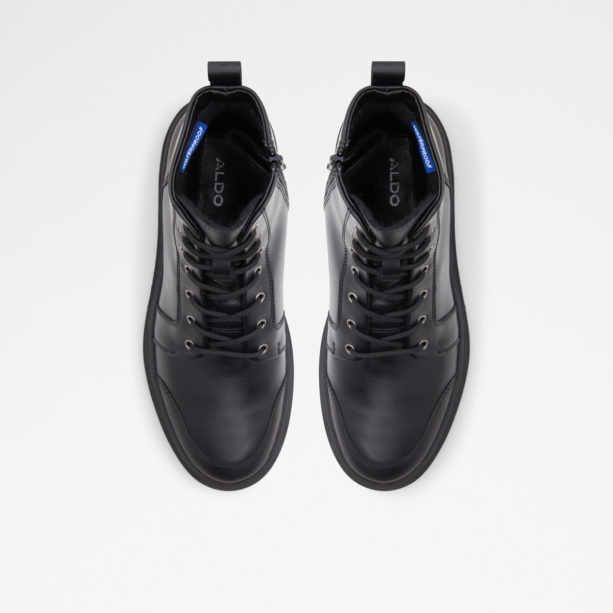 Hairath Black Leather Smooth Men Lace-up boots
