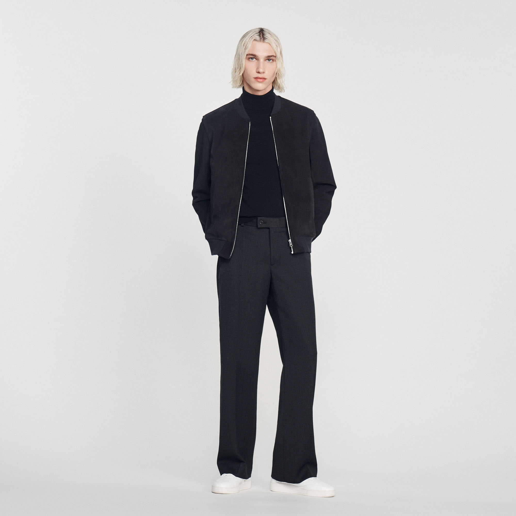 Blouson en cuir suede