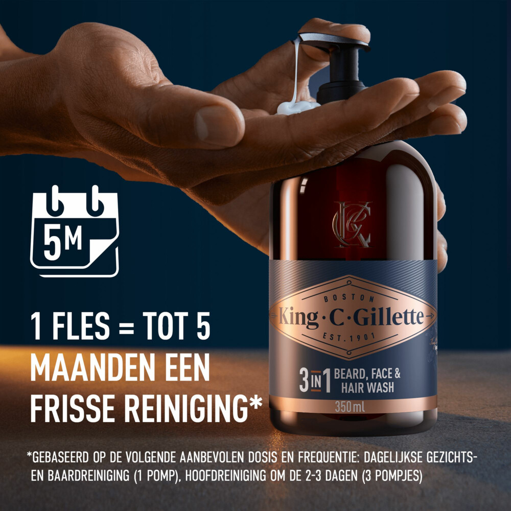 King C. Gillette Baard- en Gezichtsreiniger 350 ml