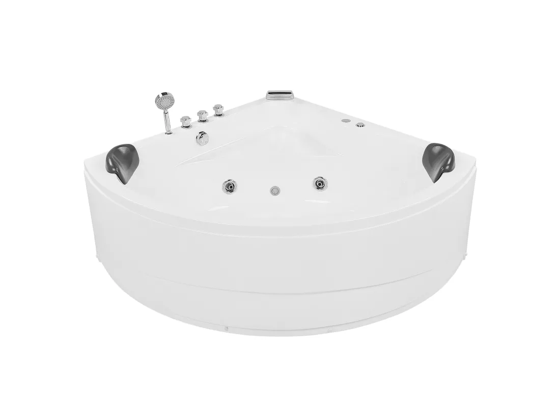 Baignoire d'angle blanche 197 x 140 cm avec LED BARACOA