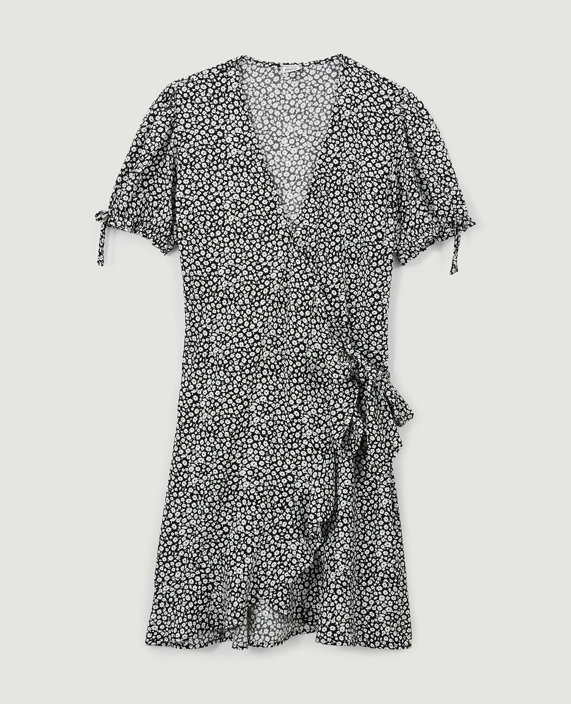 Robe courte cache-cœur - Noir