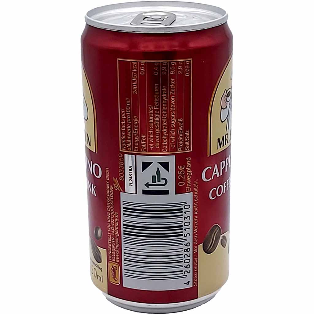 24x Mr.Brown Coffee Drink Cappuccino Dose á 250ml=6L MHD:9.10.25
