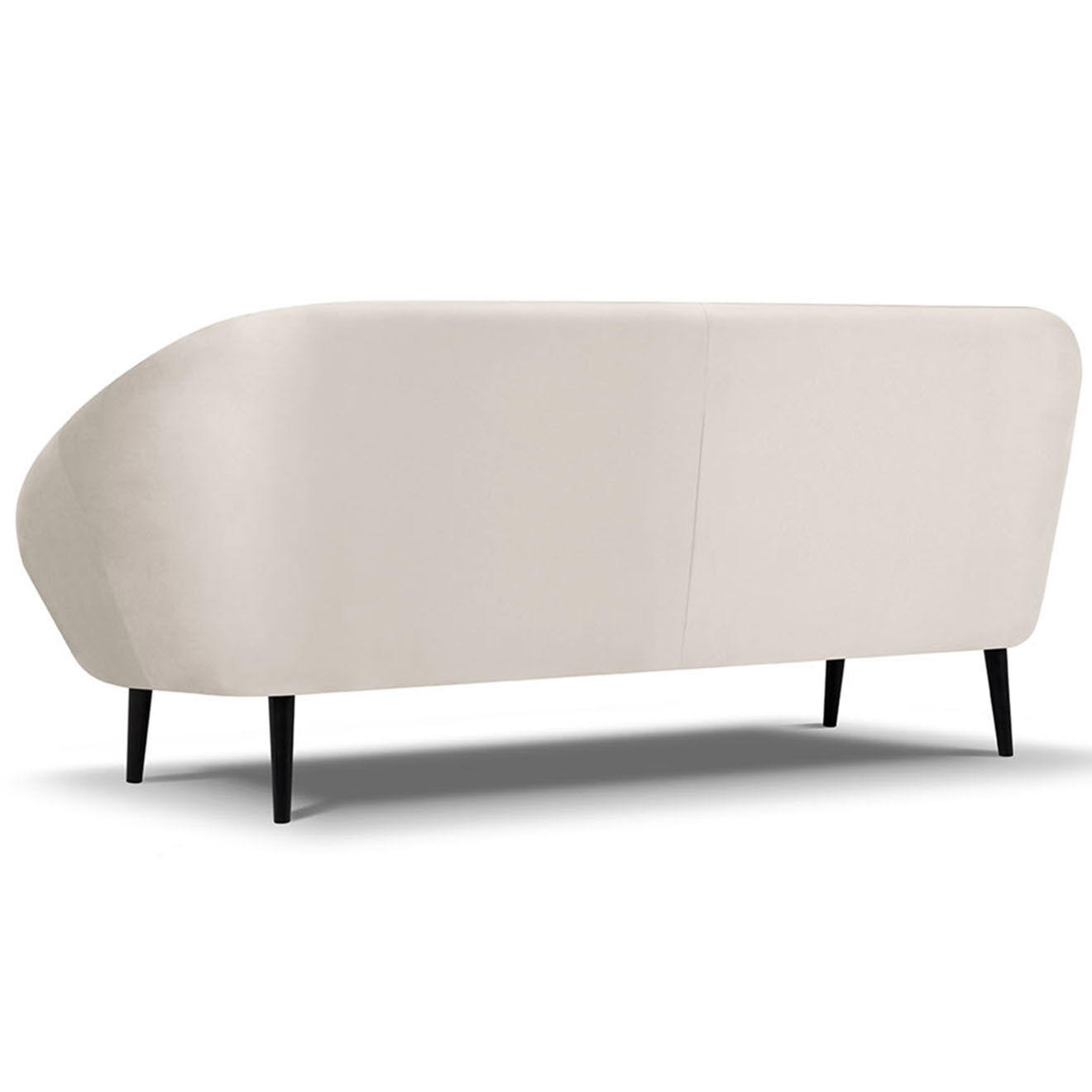 Mazzini Sofas Canapé velours petale 3 places beige - 222x90x92 cm