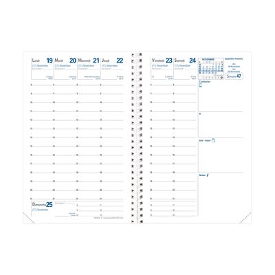Agenda à spirale Impala Affaires S - 1 semaine sur 2 pages - 10 x 15 cm - disponible dans différentes couleurs - Quo Vadis