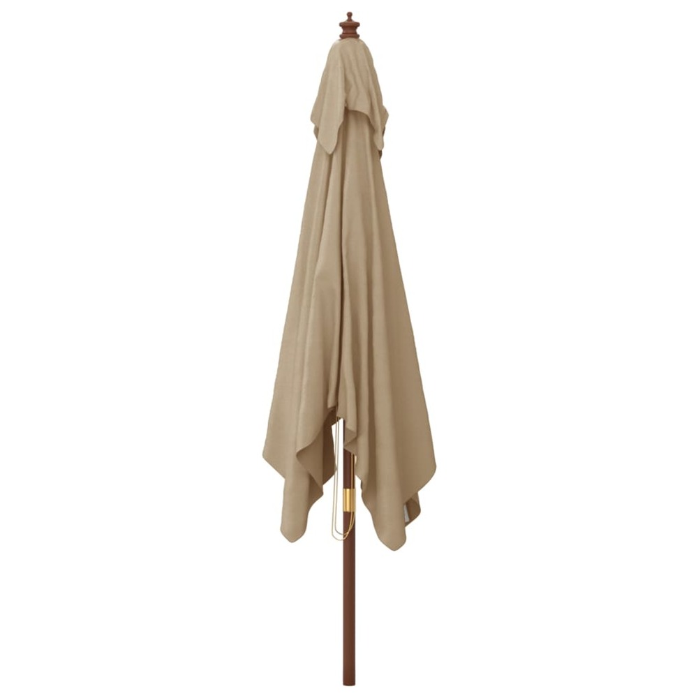 Parasol de jardin avec mât en bois 300 x 300 x 273 cm taupe