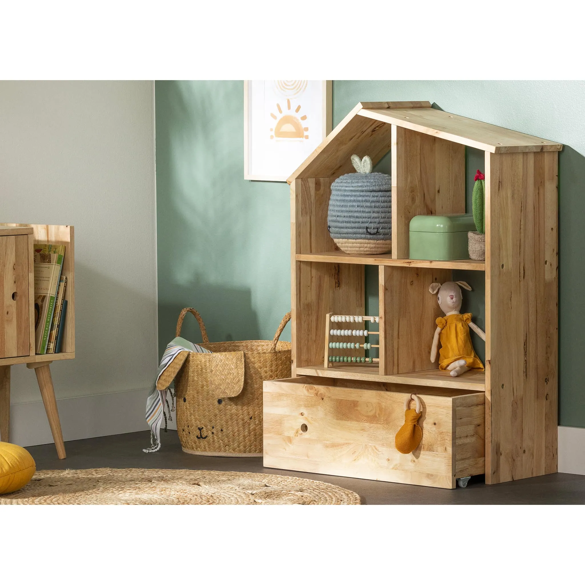 South Shore Bibliothèque avec bac de rangement - Sweedi Bois naturel