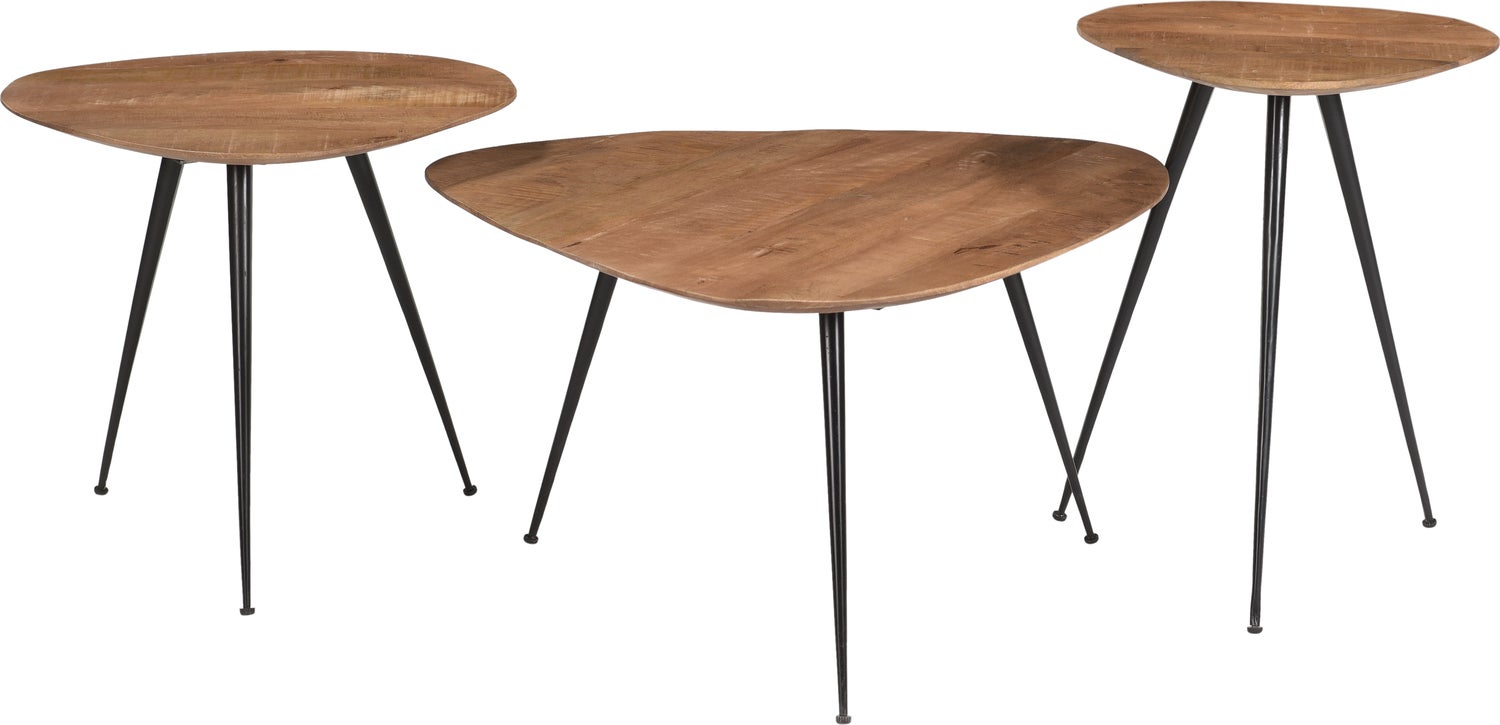 Brix bijzettafel Loua naturel / zwart 50 x 50 x 44 cm