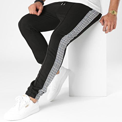 Pantalon Jogging A Bandes Carreaux London Noir
