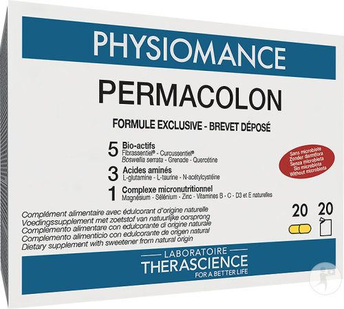 Physiomance Permacolon Sans Microbiote 20 Sachets + 20 Capsules Jaunes