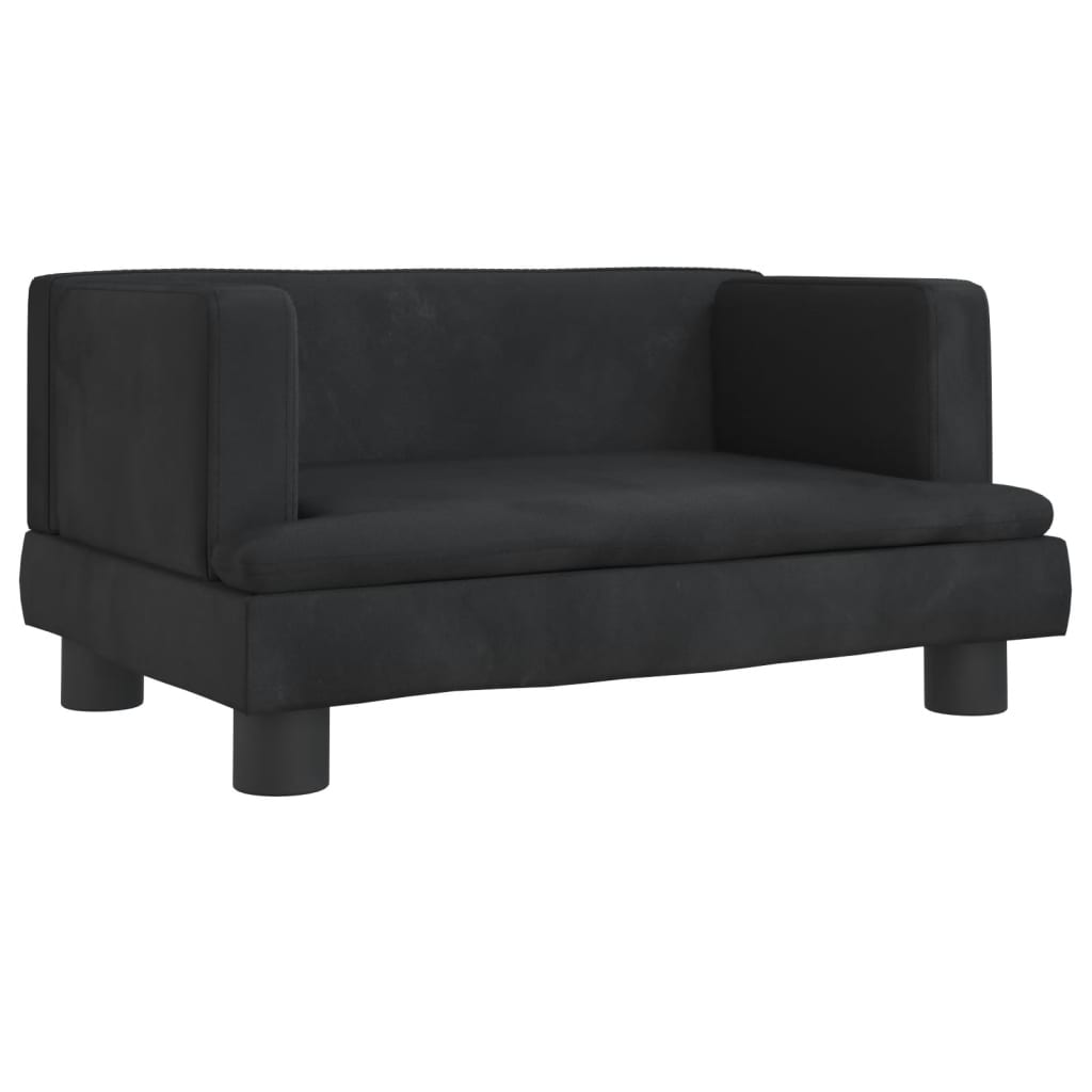 Cama para cães vidaXL em veludo preto, 60x40x30 cm