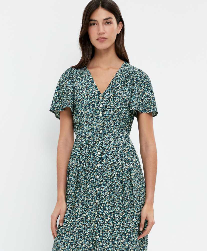 vestido longo floral