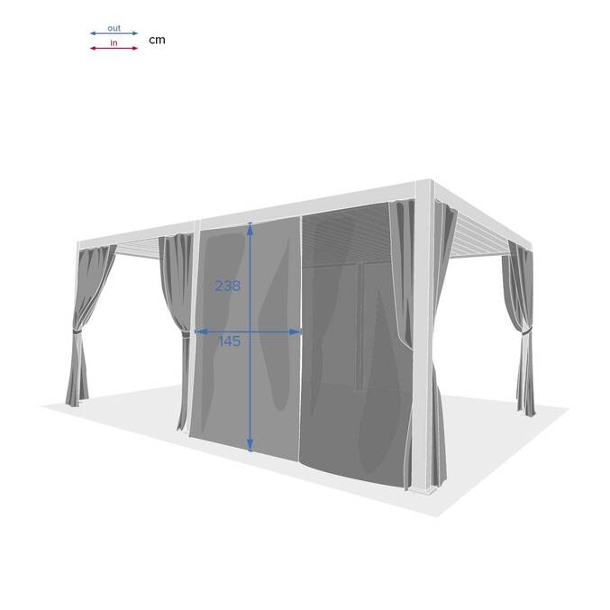Kit de rideaux, moustiquaires et de rails pour pergola bioclimatique EVORA Ardoise