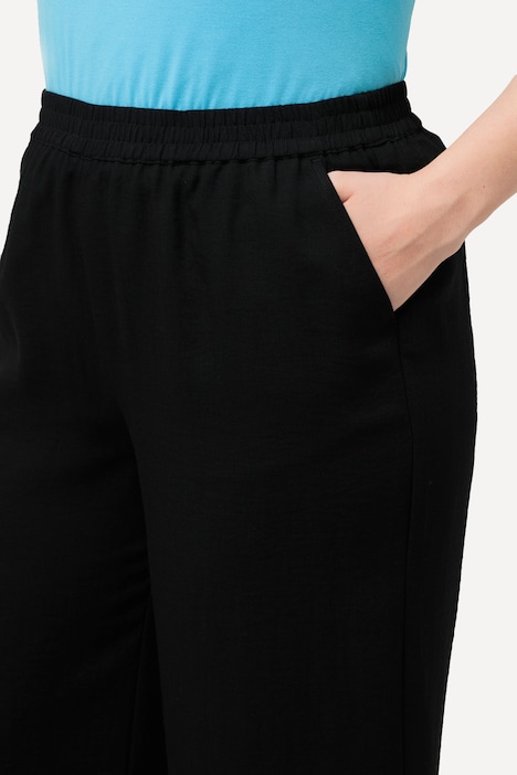Culotte, wadenlang, weites Bein, Elastikbund
